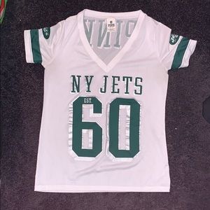 Victoria Secret Pink NY Jets Jersey V Neck Shirt